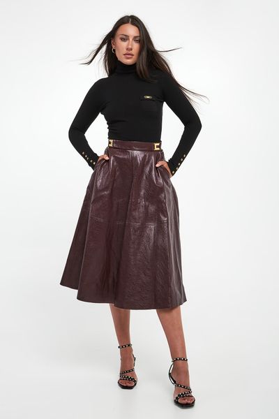 Spódnica midi z ekoskóry ELISABETTA FRANCHI. Spódnice Elisabetta Franchi, bez wzorów, midi. Za 2,129.00 zł.