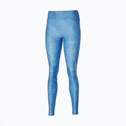 Legginsy damskie Mizuno Active. Niebieskie legginsy Mizuno, bez wzorów, z elastanu, sportowe, długie. Za 149.99 zł.
