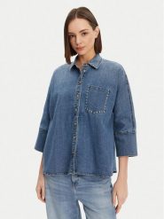 ONLY Koszula jeansowa Grace 15338585 Niebieski Loose Fit. Niebieskie koszule ONLY, xs, bez wzorów, z bawełny, bez kołnierzyka, bez ramiączek. Za 149.99 zł.