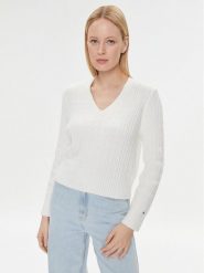 Tommy Hilfiger Sweter WW0WW39017 Écru Regular Fit. Swetry Tommy Hilfiger, xl, bez wzorów, z bawełny, bez ramiączek. Za 399.99 zł.