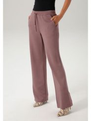 Aniston Spodnie w kolorze szaroróżowym rozmiar: 40. Różowe spodnie materiałowe Aniston, bez wzorów, z materiału. Za 82.99 zł.