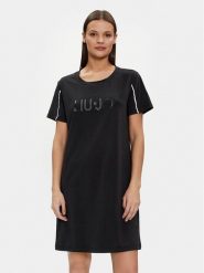 Liu Jo Sukienka codzienna TA4263 JS088 Czarny Regular Fit. Czarne sukienki Liu Jo, na co dzień, s, bez wzorów, z bawełny, bez kołnierzyka, bez ramiączek, proste. Za 319.99 zł.