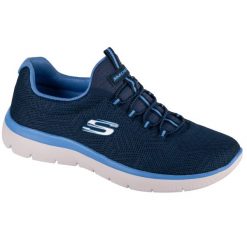 Buty treningowe damskie, Summits - Artistry Chic. Niebieskie buty treningowe Skechers, bez wzorów, bez zapięcia. Za 271.55 zł.