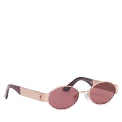 Okulary przeciwsłoneczne Guess. Czerwone okulary przeciwsłoneczne Guess, z aplikacjami, złote. Za 589.99 zł.