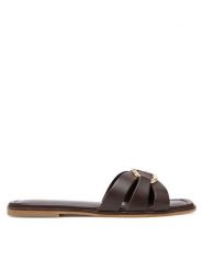 TWINSET Klapki 251TGT090 Brązowy. Brązowe klapki Twinset, bez wzorów, ze skóry, bez obcasa, bez zapięcia. Za 569.99 zł.