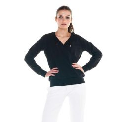 Damska bluza Cristal Shine. Czarne bluzy LEONE 1947 APPAREL, l, bez wzorów, z tkaniny, sportowe, bez ramiączek, bez kaptura. W wyprzedaży za 154.80 zł.