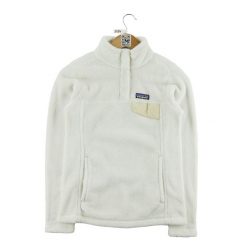 Second life - Kobiecy polar z zapięciem Snap-T biały - Jak nowy. Białe bluzy z polaru Patagonia, bez wzorów, z polaru, trekkingowe. Za 253.76 zł.