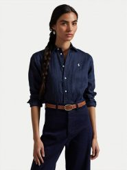 Polo Ralph Lauren Koszula 211970730002 Granatowy Classic Fit. Niebieskie koszule Polo Ralph Lauren, xxl, bez wzorów, ze lnu, bez kołnierzyka, bez ramiączek. Za 669.99 zł.