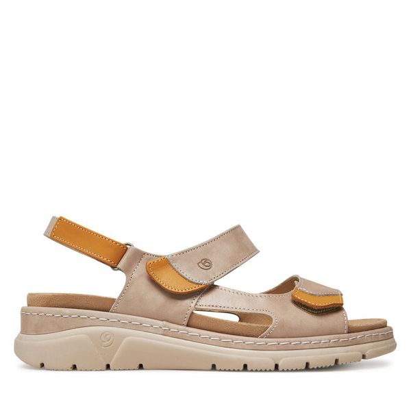 Sandały Suave. Brązowe sandały Suave, bez wzorów, bez obcasa, na koturnie, bez zapięcia. Za 399.99 zł.