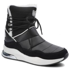 Czarne Botki Big Star Damskie Modne Ocieplane Buty. Czarne buty treningowe BIG STAR, na zimę, bez wzorów, ze skóry, bez zapięcia, trekkingowe. Za 189.00 zł.
