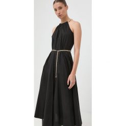 MICHAEL Michael Kors sukienka kolor czarny midi rozkloszowana. Czarne sukienki MICHAEL Michael Kors, l, bez wzorów, z bawełny, bez kołnierzyka, bez ramiączek, midi, rozkloszowane. Za 1,369.90 zł.