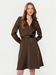 Rinascimento Sukienka koszulowa CFC0121838003 Brązowy Regular Fit. Brązowe sukienki Rinascimento, xl, bez wzorów, z syntetyku, bez kołnierzyka, bez ramiączek, koszulowe. Za 199.99 zł.