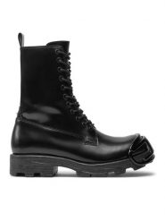 Diesel Trapery D-Hammer-Combat Y03455P4471 Czarny. Czarne traperki Diesel, bez wzorów, z lakierowanej skóry, bez obcasa, bez zapięcia. Za 2,499.00 zł.