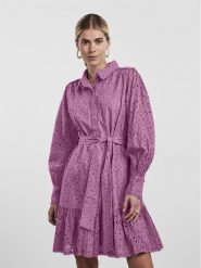 YAS Sukienka codzienna 26029394 Fioletowy Regular Fit. Fioletowe sukienki YAS, na co dzień, l, bez wzorów, z bawełny, bez kołnierzyka, bez ramiączek, proste. Za 259.99 zł.