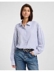 DAMSKA KOSZULA LEE ELASTICATED SHIRT SURF BLUE STRIPE 112363503. Niebieskie koszule Lee, s, bez wzorów, bez kołnierzyka, bez ramiączek. Za 169.99 zł.