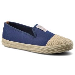 Granatowe Espadryle Cross Jeans Damskie Modne Buty. Niebieskie espadryle Cross Jeans, bez wzorów, z jeansu, bez obcasa, na obcasie. Za 69.90 zł.