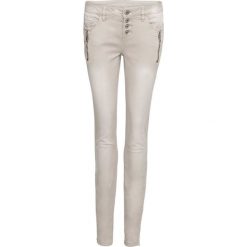 Dżinsy SKINNY z zamkiem bonprix beżowy. Jeansy marki bonprix. Za 59.99 zł.
