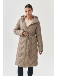 TATUUM Płaszcz pikowany "Gami" w kolorze szarobrązowym rozmiar: 36. Brązowe płaszcze Tatuum, bez wzorów, z tkaniny, bez kaptura. Za 482.45 zł.