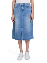 Betty Barclay Spódnica dżinsowa w kolorze błękitnym rozmiar: 40. Niebieskie spódnice Betty Barclay, na co dzień, z aplikacjami, ze skóry, klasyczne, midi, proste. Za 130.99 zł.