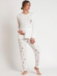 Disney Piżama ciążowa w kolorze białym rozmiar: XL. Białe piżamy Disney, xl, bez wzorów, bez kołnierzyka, bez ramiączek. Za 165.99 zł.