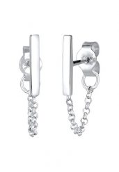 Elli Damskie kolczyki sztyfty łańcuszek podłużne Geo Basic Trend w srebrze 925 Sterling Silver Kolczyki 1 ct. Szare kolczyki Elli, srebrne. Za 203.99 zł.