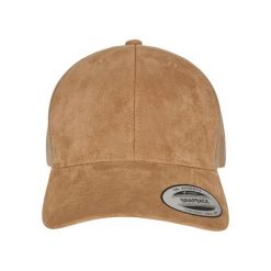 Zamszowa czapka Flexfit Trucker. Zielone czapki z daszkiem FLEXFIT, bez wzorów, z materiału. Za 85.25 zł.