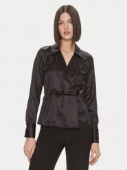 Liu Jo Bluzka MF3216 T3450 Czarny Regular Fit. Czarne bluzki Liu Jo, bez wzorów, z syntetyku, bez kołnierzyka, bez ramiączek. Za 449.99 zł.