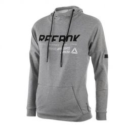 Bluza sportowa damska Reebok Workout Ready. Szare bluzy z kapturem Reebok, s, bez wzorów, z materiału, z kapturem, do biegania. Za 175.00 zł.