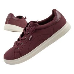 Buty Skechers Bobs D'vine 114466/BURG czerwone. Czerwone buty treningowe bez wzorów, ze skóry ekologicznej, bez zapięcia. W wyprzedaży za 218.61 zł.