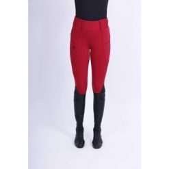 Damskie legginsy jeździeckie z pełną przyczepnością Easy Rider Don. Czerwone legginsy EASY RIDER, bez wzorów. Za 444.50 zł.