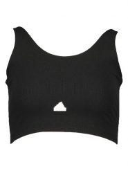 Adidas Top w kolorze czarnym rozmiar: XS. Czarne topy adidas, xs, z aplikacjami, prążkowane, bez kołnierzyka, bez ramiączek. Za 99.45 zł.