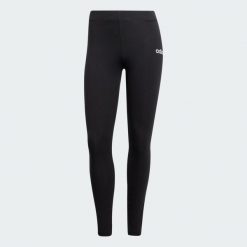 Legginsy Essentials Linear Cotton. Białe legginsy adidas, bez wzorów, z bawełny. Za 119.00 zł.