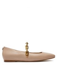 Guess Baleriny Levy FLTBLE LEA02 Beżowy. Brązowe baleriny Guess, z aplikacjami, ze skóry, bez obcasa, bez zapięcia. Za 419.99 zł.