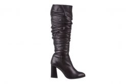 Kozaki Bayla-195 20K-7007 Black 195011, Czarny, Skóra naturalna - 40. Czarne kozaki Bayla, bez wzorów, ze skóry, eleganckie, bez obcasa, na słupku, bez zapięcia. W wyprzedaży za 404.10 zł.