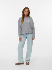 Vero Moda Bluza w kolorze szarym rozmiar: XS. Szare bluzy bez kaptura Vero Moda, xs, bez wzorów, bez kaptura. Za 61.31 zł.