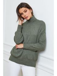 So Cachemire Golf "Elona" w kolorze khaki rozmiar: XL. Brązowe swetry So Cachemire, xl, bez wzorów, z kaszmiru, bez ramiączek. Za 226.95 zł.