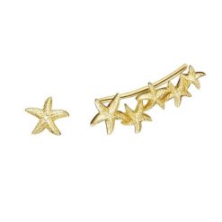 Glanzstücke München Srebrne kolczyki sztyfty Rozgwiazda srebro wysokiej próby żółte złoto Kolczyki 1 ct Damski. Szare kolczyki Glanzstücke München, srebrne. Za 189.99 zł.