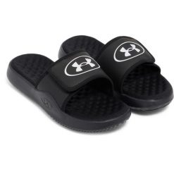 Klapki Damskie Sportowe Under Armour W Ignite Pro 8 Sl 9. Czarne buty sportowe lifestyle Under Armour, bez wzorów, sportowe, bez obcasa, bez zapięcia. Za 179.99 zł.