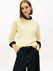 Tommy Hilfiger Sweter z dzianiny Kobiety Bawełna żółty, M. Żółte swetry Tommy Hilfiger, m, z aplikacjami, z bawełny, bez ramiączek. Za 429.95 zł.