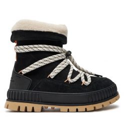 Trapery Palladium. Czarne traperki Palladium, bez wzorów, bez obcasa, bez zapięcia. Za 679.99 zł.