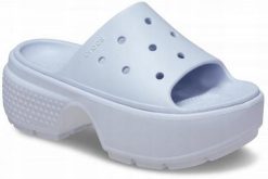 Klapki Dla Dorosłych Crocs Stomp Slide. Niebieskie klapki Crocs, bez wzorów, z materiału, bez obcasa, bez zapięcia. Za 202.99 zł.