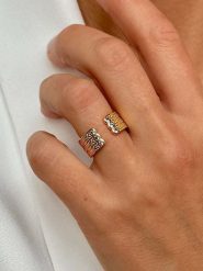 Les Favorites Pozłacany pierścionek z cyrkoniami rozmiar: 50. Niebieskie pierścionki Les Favorites, z cyrkonią, pozłacane. Za 152.99 zł.