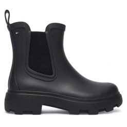 Kalosze Tommy Hilfiger. Czarne kalosze Tommy Hilfiger, bez wzorów, bez zapięcia. Za 449.99 zł.