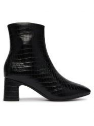 Clarks Botki Fernie Zip 26327187 Czarny. Czarne botki Clarks, bez wzorów, ze skóry, bez obcasa, na słupku, bez zapięcia. Za 519.99 zł.