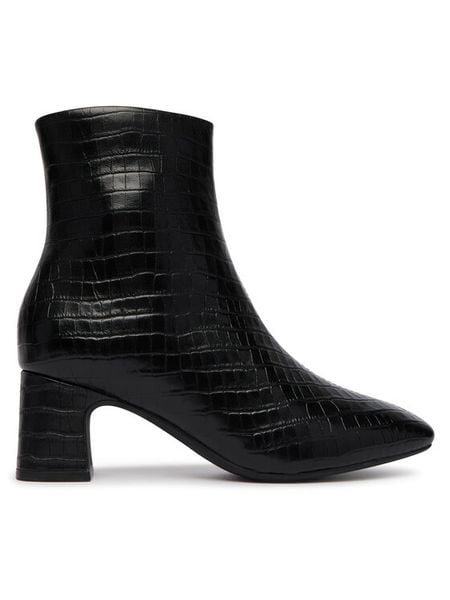 Clarks Botki Fernie Zip 26327187 Czarny. Czarne botki Clarks, bez wzorów, bez obcasa, na słupku, bez zapięcia. Za 519.99 zł.