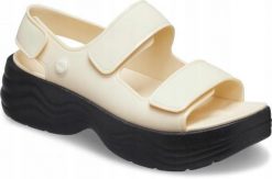 Klapki Dla Dorosłych Crocs Skyline. Brązowe klapki Crocs, bez wzorów, z materiału, bez obcasa, bez zapięcia. Za 209.99 zł.