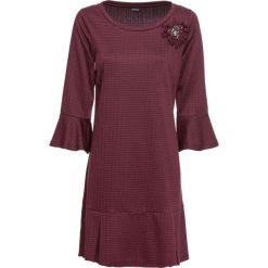 Sukienka z dżerseju, rękawy 3/4 bonprix czerwony klonowy - czarny w kratę. Sukienki marki bonprix. Za 69.99 zł.