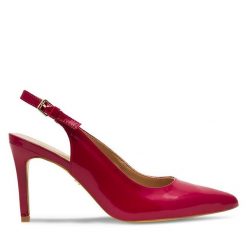 Sandały Lasocki. Czerwone sandały Lasocki, bez wzorów, bez obcasa, na szpilce, bez zapięcia. Za 249.99 zł.