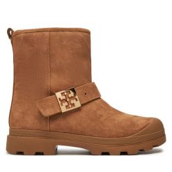 Botki Tory Burch. Brązowe botki Tory Burch, bez wzorów, bez obcasa, na płaskiej podeszwie, bez zapięcia. Za 1,669.00 zł.
