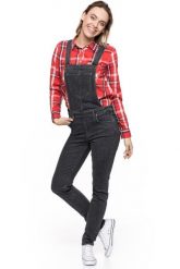 DAMSKIE OGRODNICZKI LEE BIB SKINNY BLACK WASH L39EWLSF. Czarne kombinezony Lee, l, bez wzorów, bez kołnierzyka, bez ramiączek. W wyprzedaży za 99.99 zł.